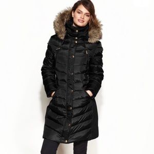 MICHAEL Michael Kors Petite Faux-Fur Hooded Coat